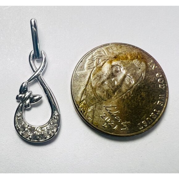 Silver 925 Infinity Butterfly Pendant Necklace CZ 925 Italian Box Chain 18" Gift - Picture 6 of 10